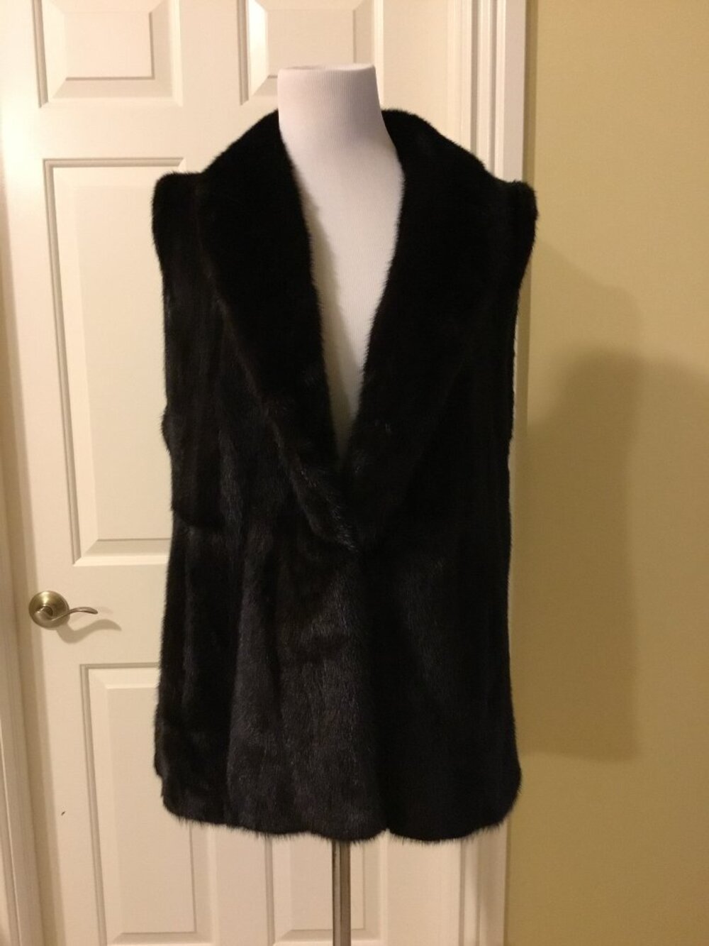 Gartenhaus Genuine Black Mink Fur Vest Jacket Vintage Luxury